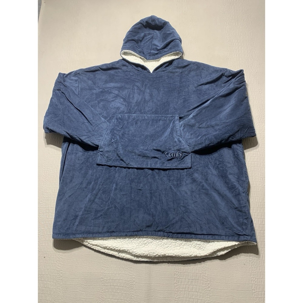 The Comfy Gray Oversized Sherpa Lined Pullover Hoodie w/ Pockets One Size